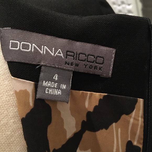 Donna Ricco NY Black Modern w/ Detail Dress 4 EUC - Picture 6 of 12